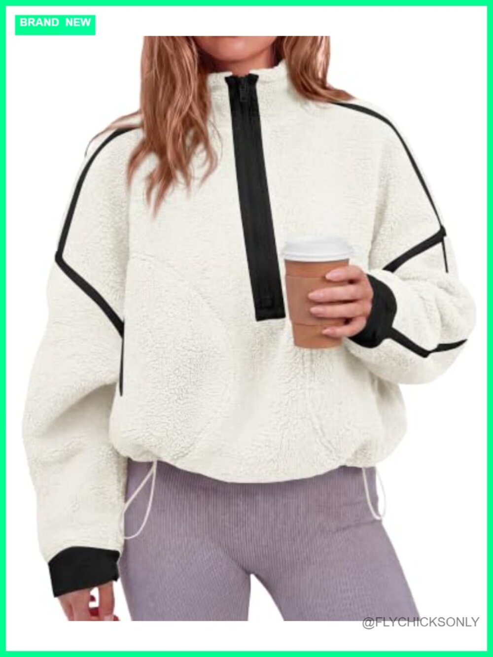 KIRUNDO Fleece Pullover Sherpa Quarter Zip Sweatshirt Women's